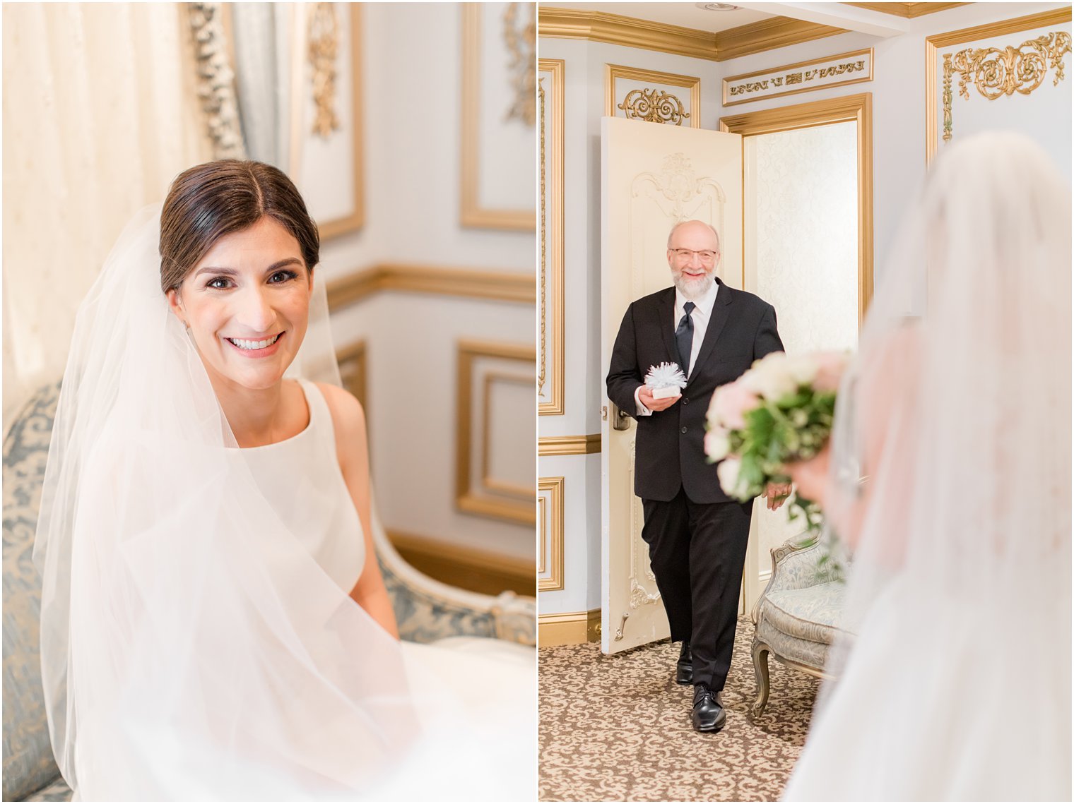 Daddy-daughter reveal in bridal suite at The Manor