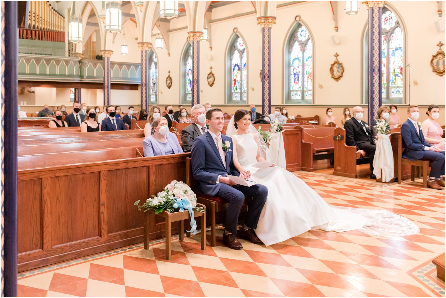 Wedding ceremony at Church of the Assumption in Morristown, NJ