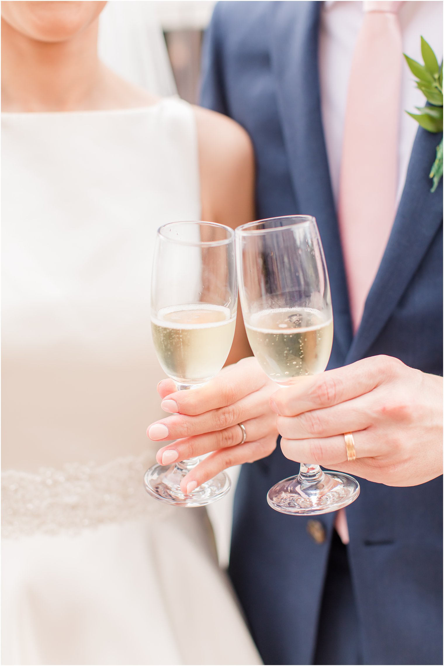 Bride and groom toasting