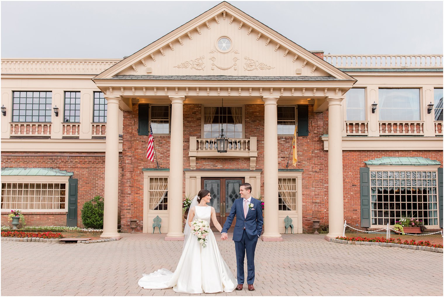 Bride and groom at The Manor in West Orange NJ