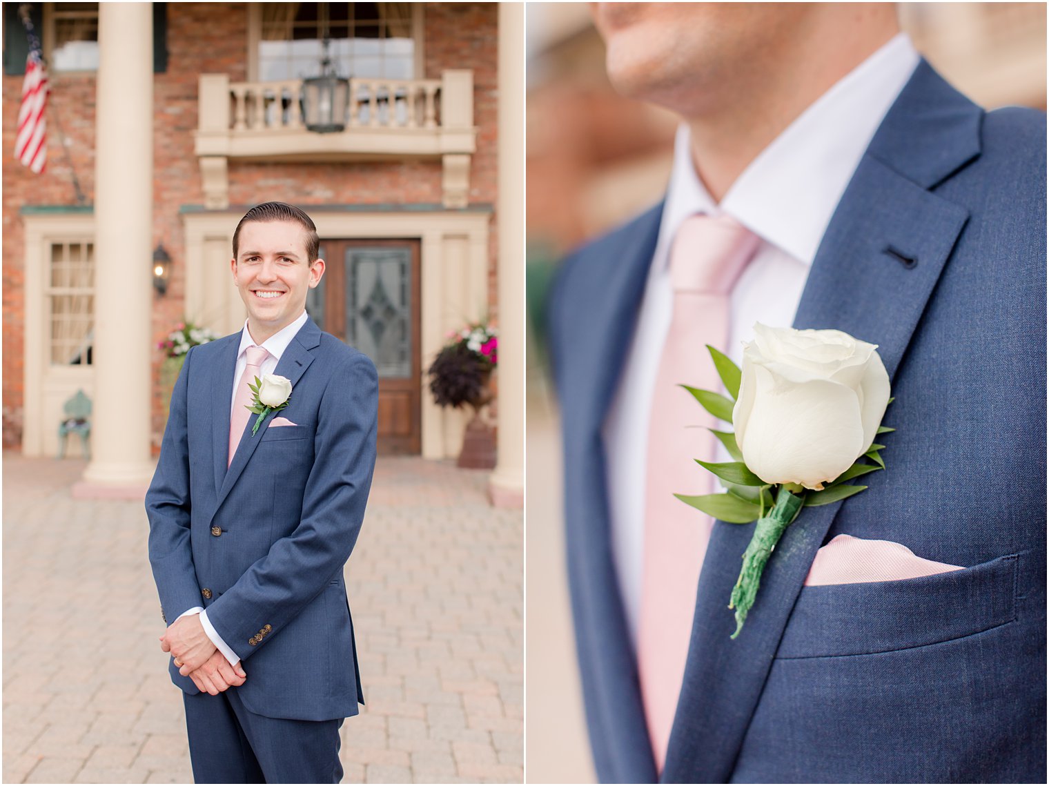 Groom portraits on wedding day