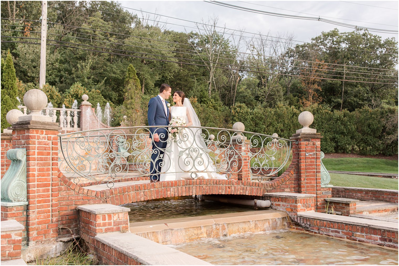 Bride and groom at The Manor in West Orange NJ