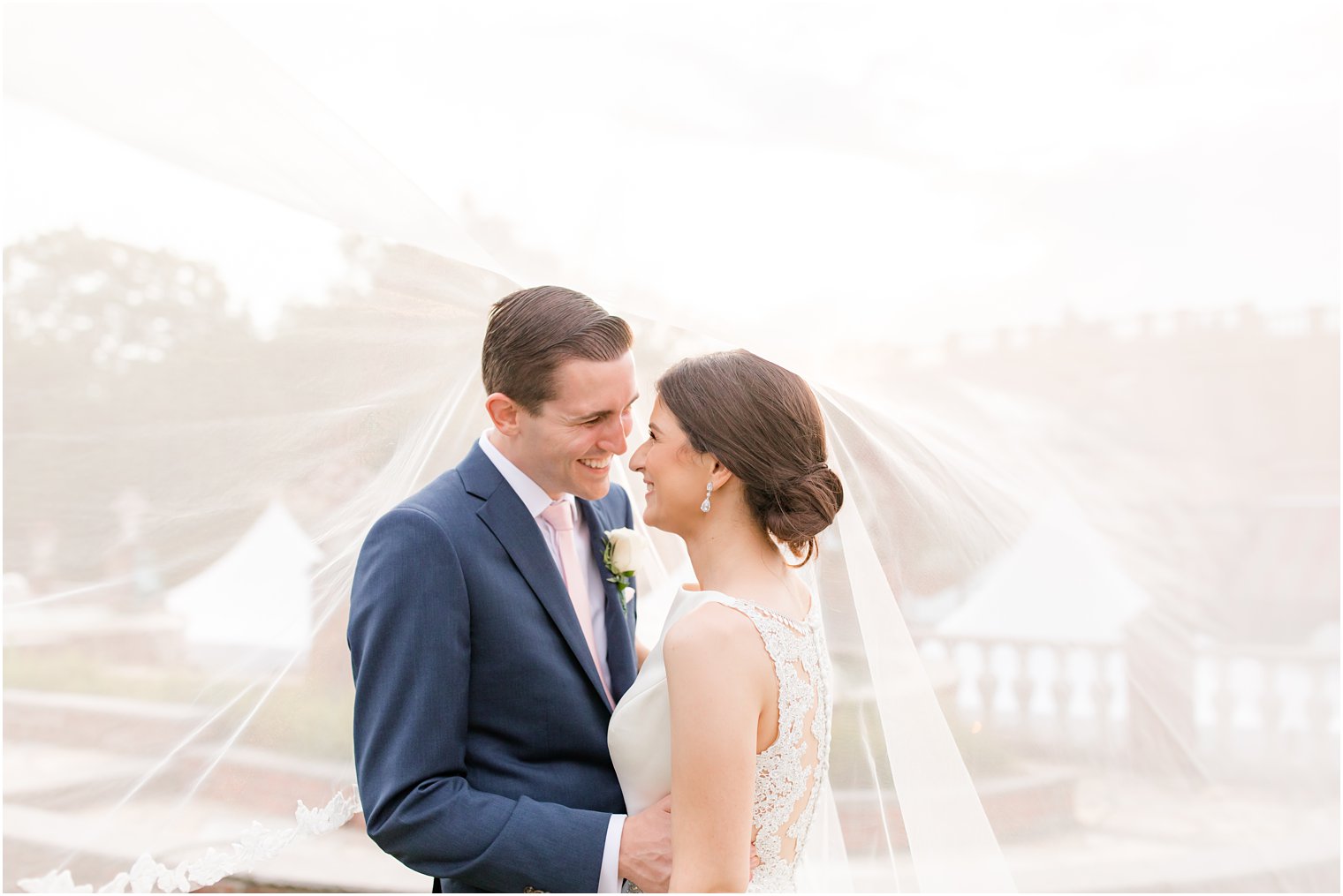 Bride and groom at The Manor in West Orange NJ