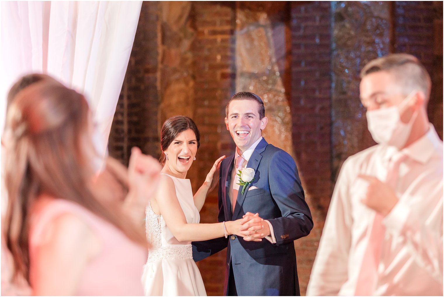 Bride and groom dancing at outdoor wedding at The Manor