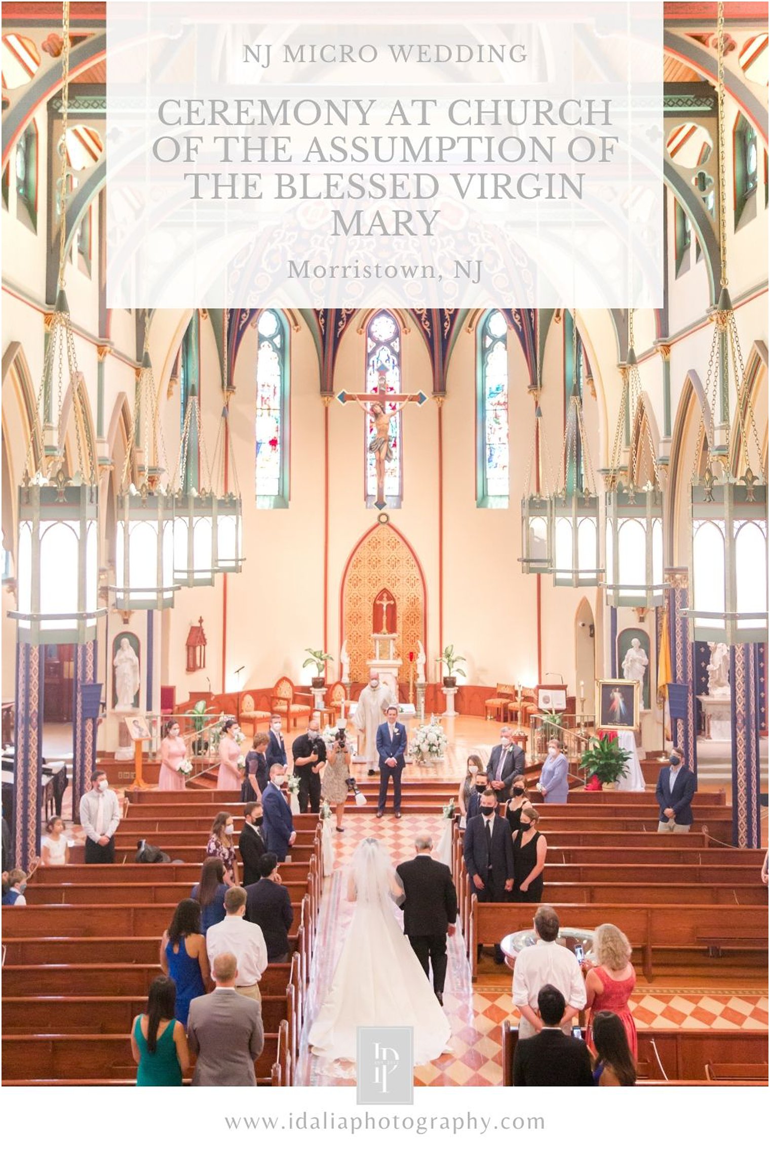Wedding ceremony at Church of the Assumption of the Blessed Virgin Mary in Morristown NJ