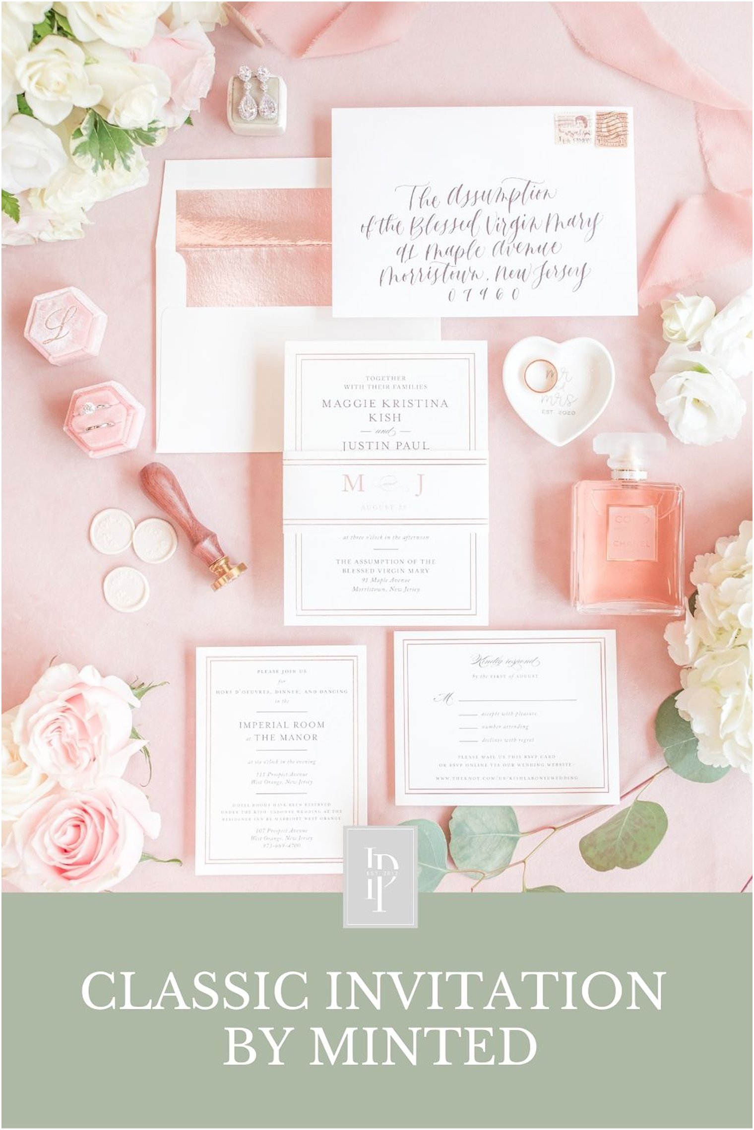 Classic wedding invitation by Minted