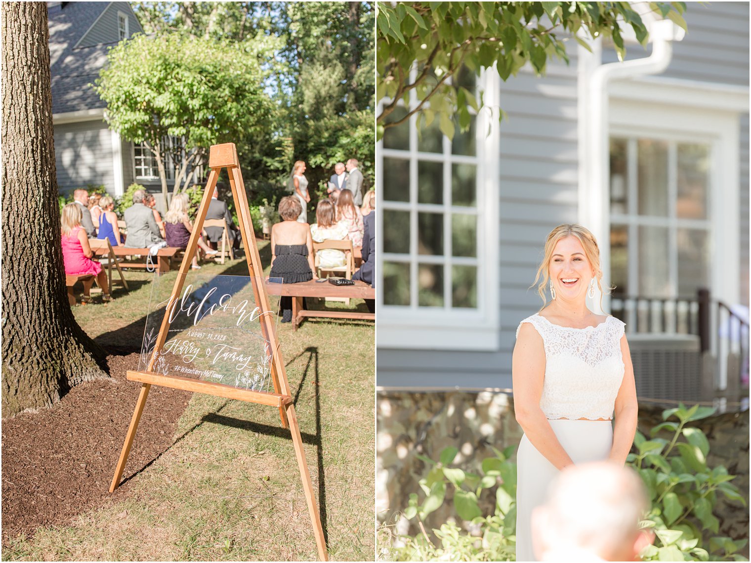 modern Westfield NJ backyard wedding ceremony