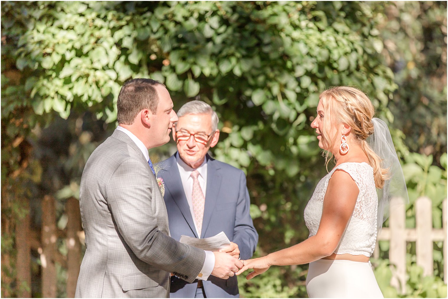 New Jersey wedding ceremony in backyard