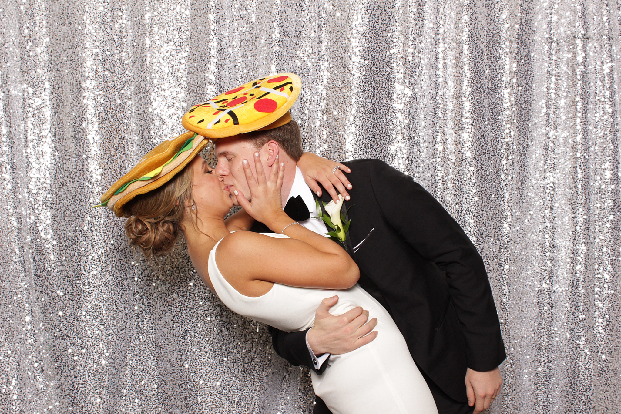 New Jersey wedding photo booth fun for bride and groom