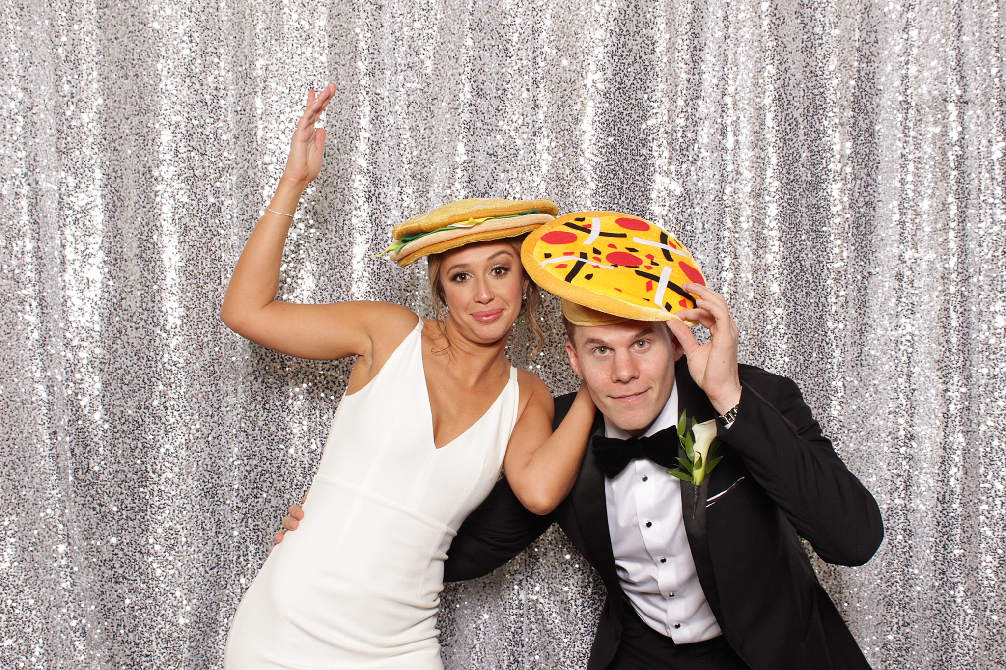 newlyweds dance during NJ photo booth at Park Chateau Estate