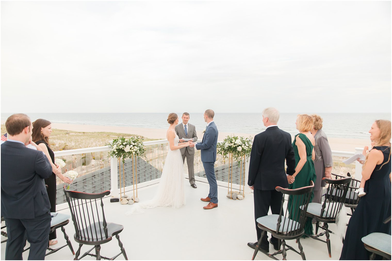 intimate beach wedding ceremony on rooftop