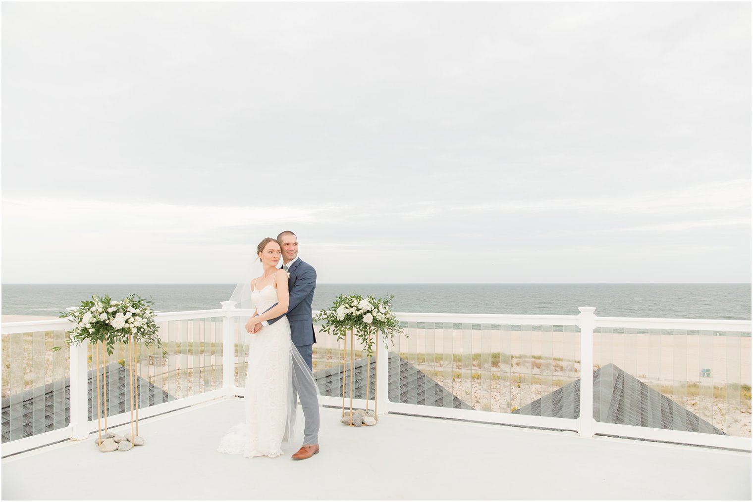 rooftop wedding portraits after Long Beach Island Intimate Wedding