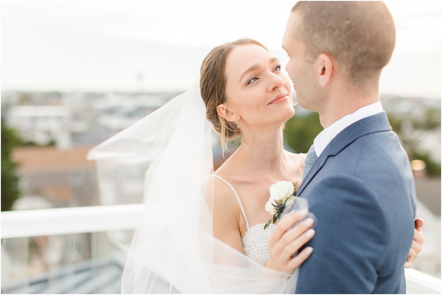 rooftop wedding portraits in New Jersey