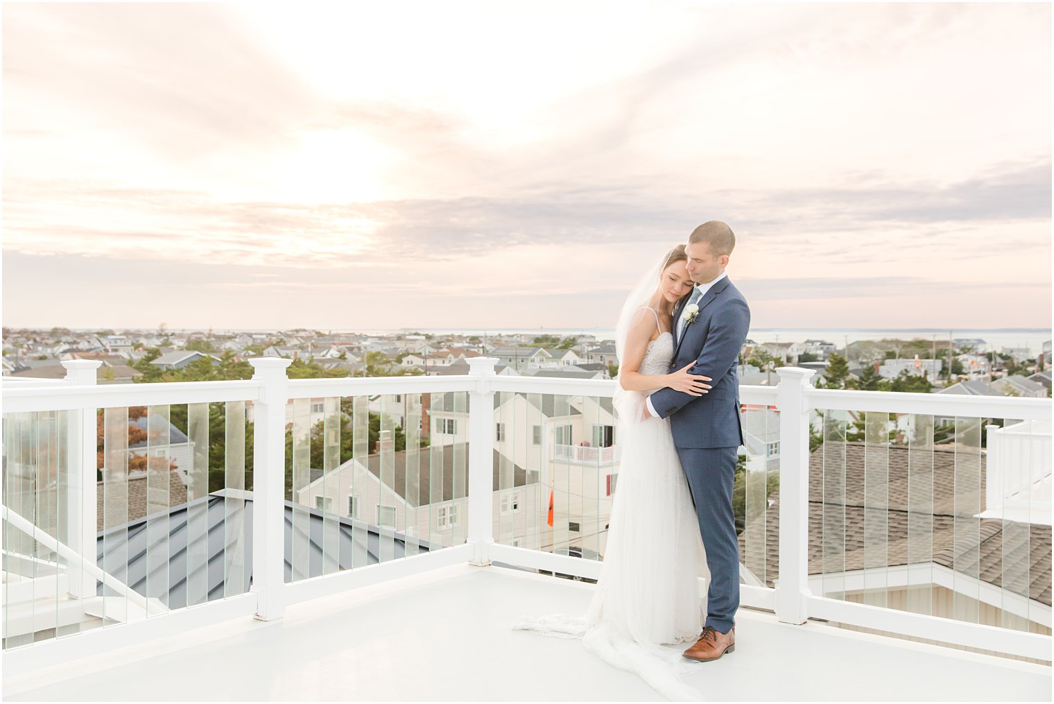 Long Beach Island Intimate Wedding portraits at sunset