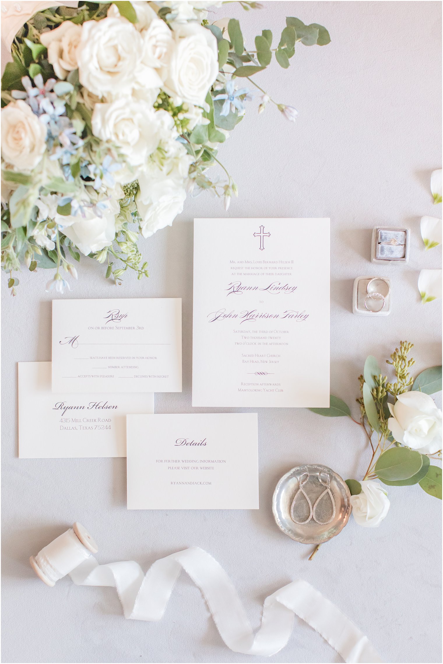 classic invitation suite for Mantoloking Yacht Club wedding