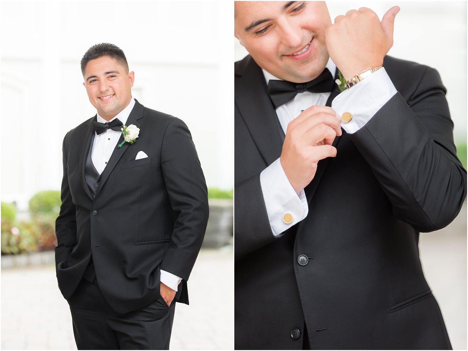 New Jersey groom poses before Belleville NJ wedding