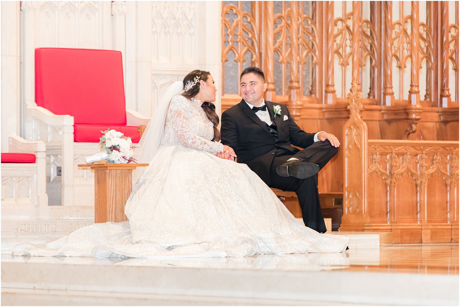 traditional Catholic wedding at Cathedral Basilica of the Sacred Heart in Newark NJ