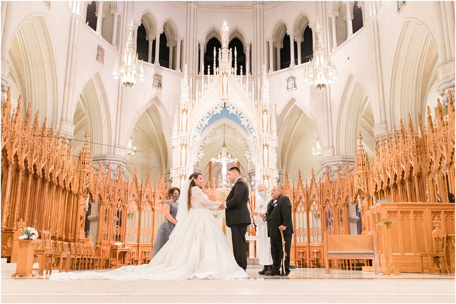 traditional Catholic wedding at Cathedral Basilica of the Sacred Heart in Newark NJ