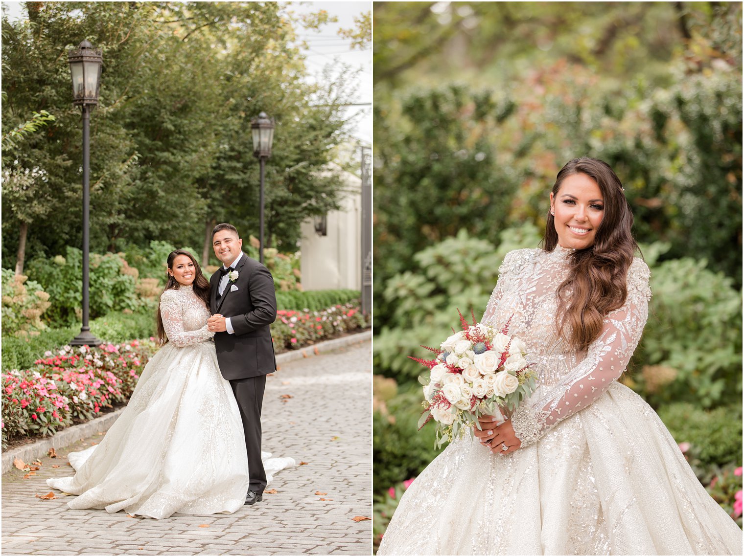 bride and groom pose during New Jersey wedding day