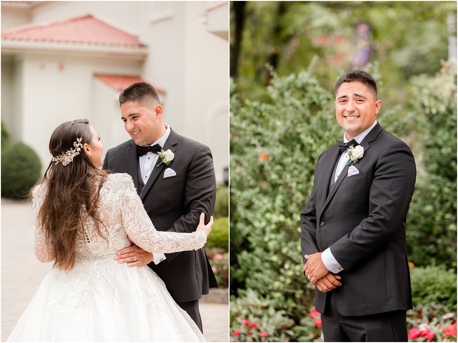 bride and groom laugh together during wedding photos at Nanina's in the Park