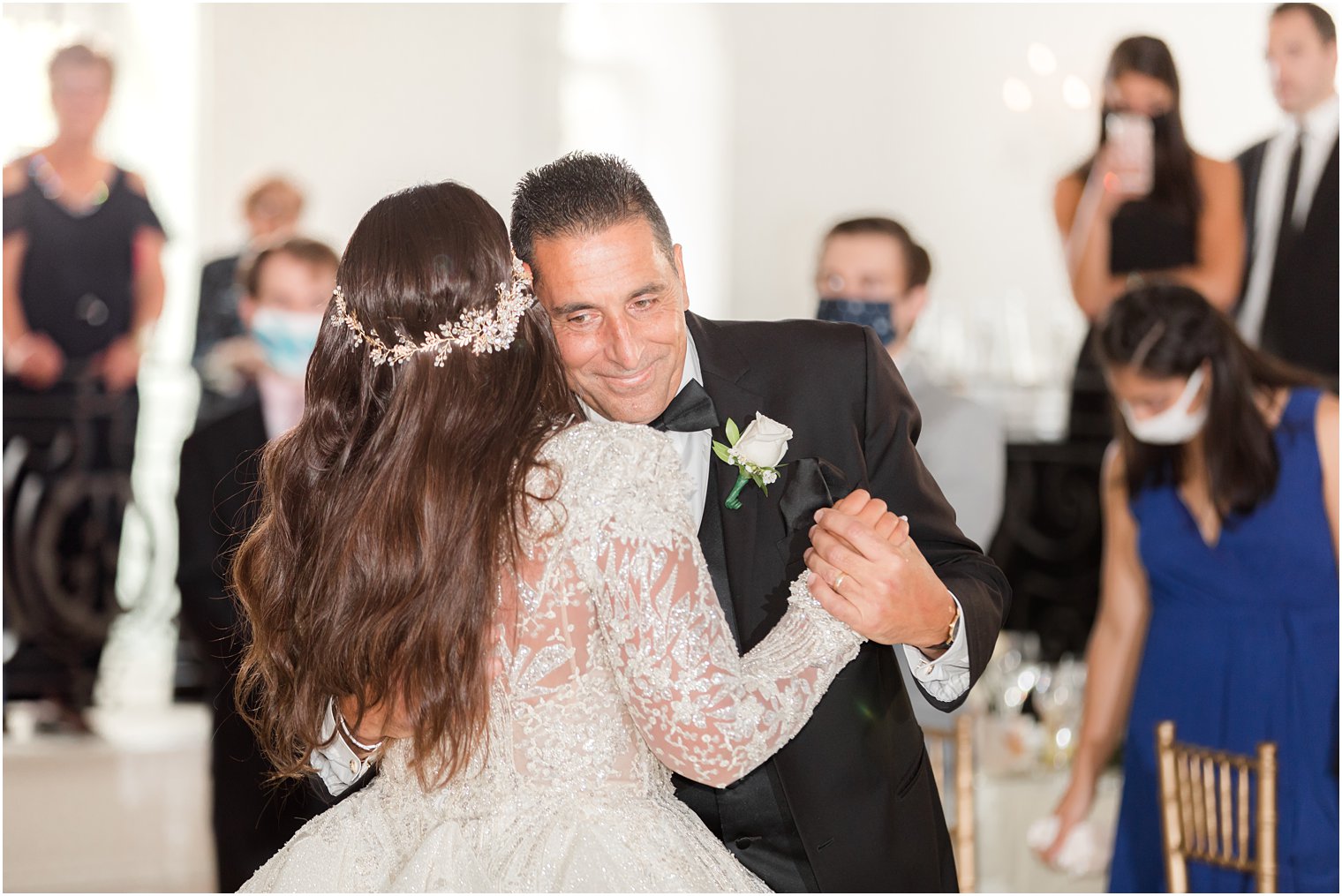 dad and daughter dance during Nanina's in the Park wedding reception