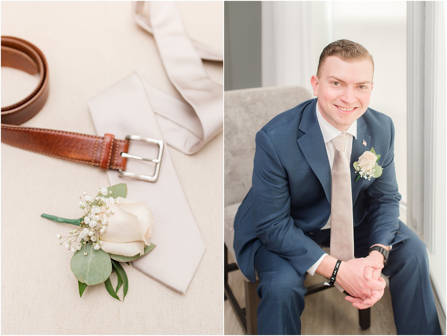 Groom prepares for NJ wedding with Idalia Photography