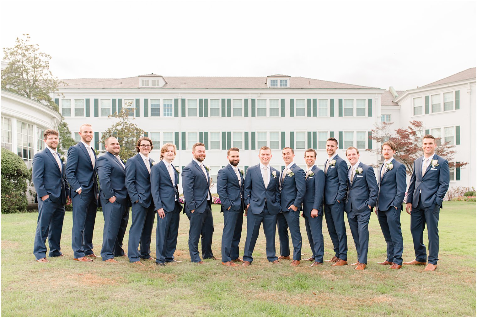 groom and groomsmen pose in New Jersey