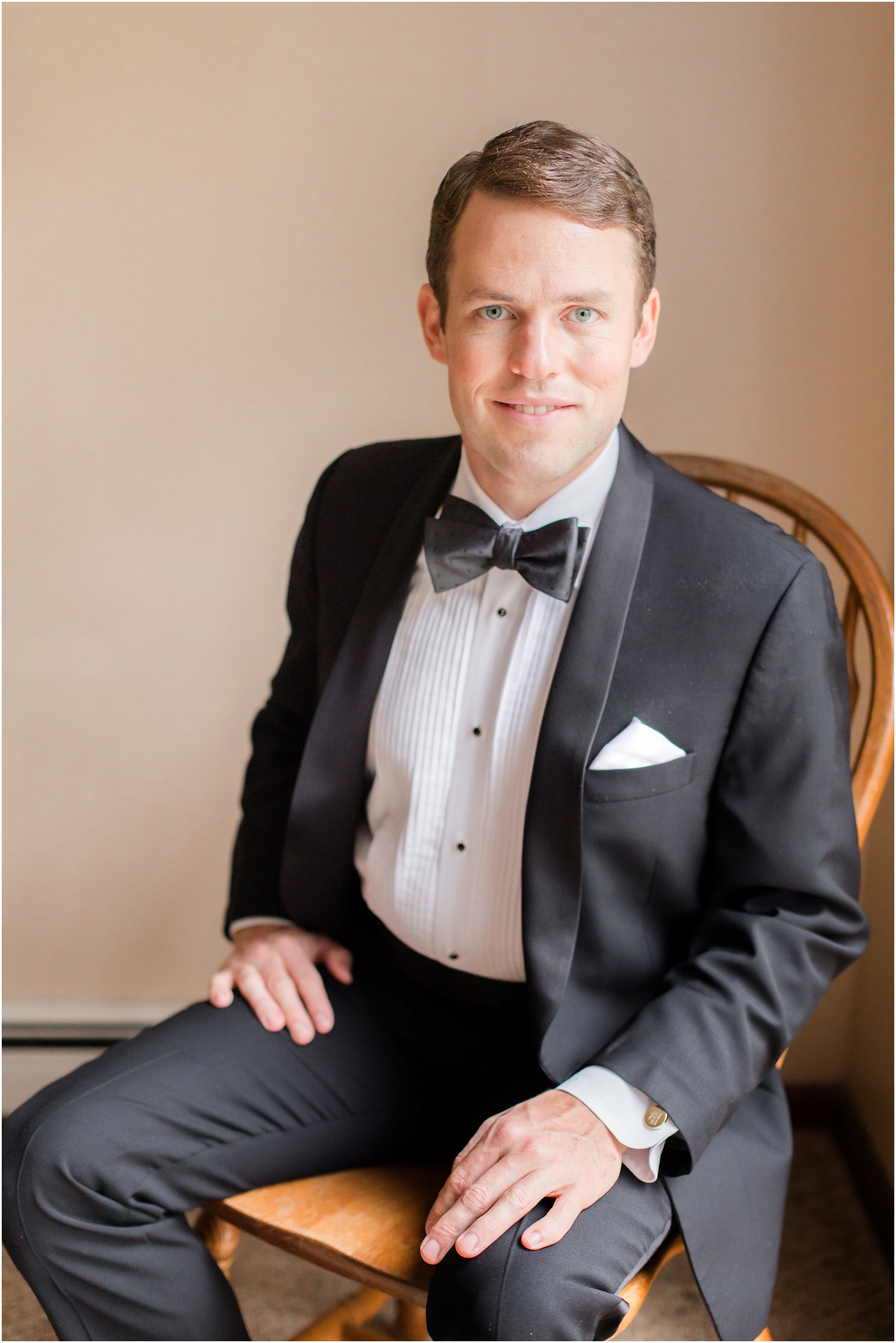 classic groom portrait in New Jersey