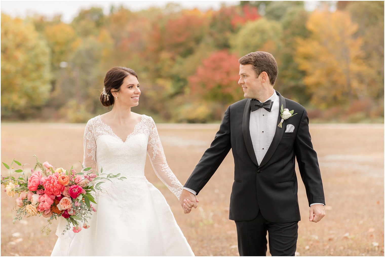 romantic fall wedding portraits in Sussex County NJ