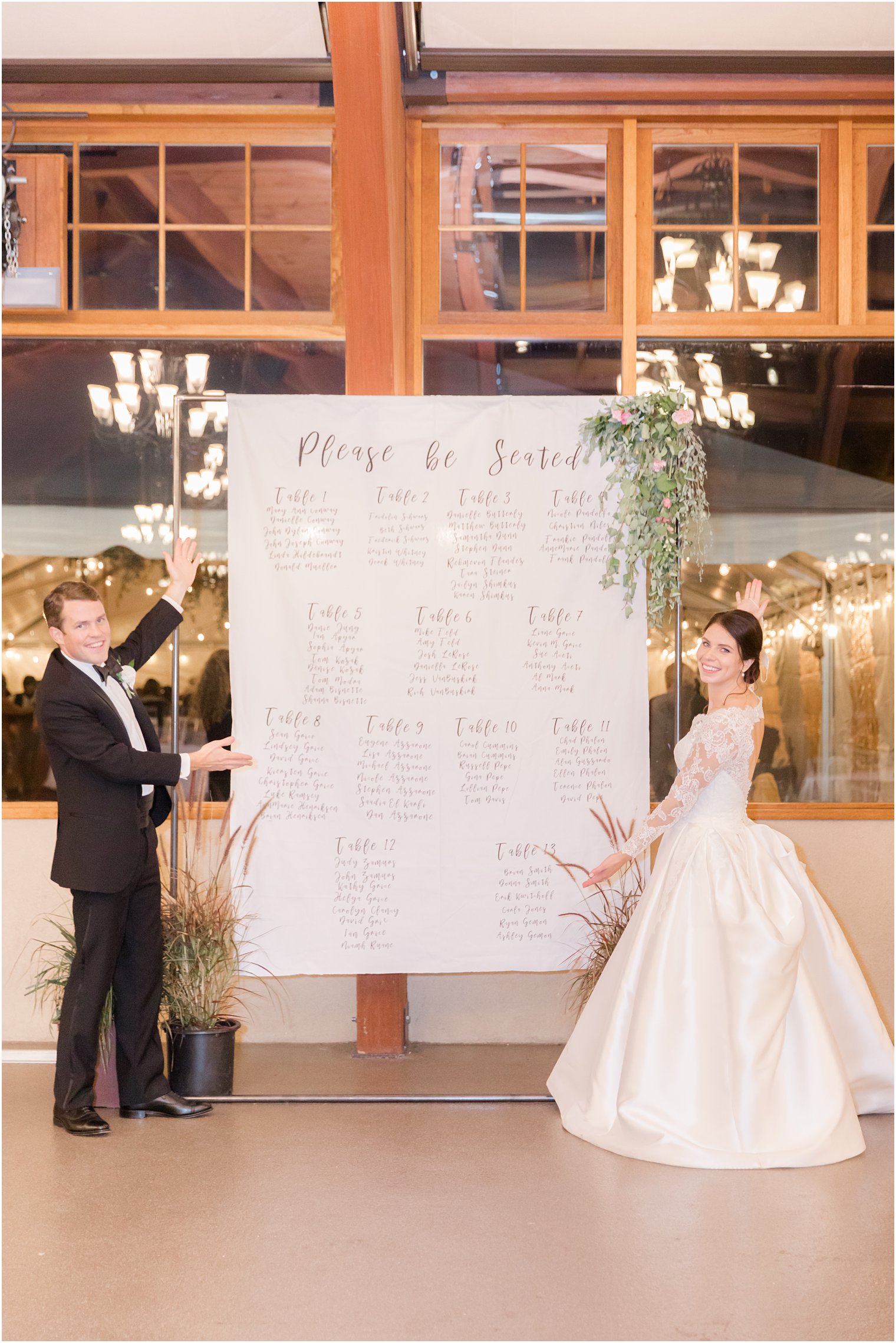 seating chart for NJ wedding at Conservatory at the Sussex County Fairgrounds