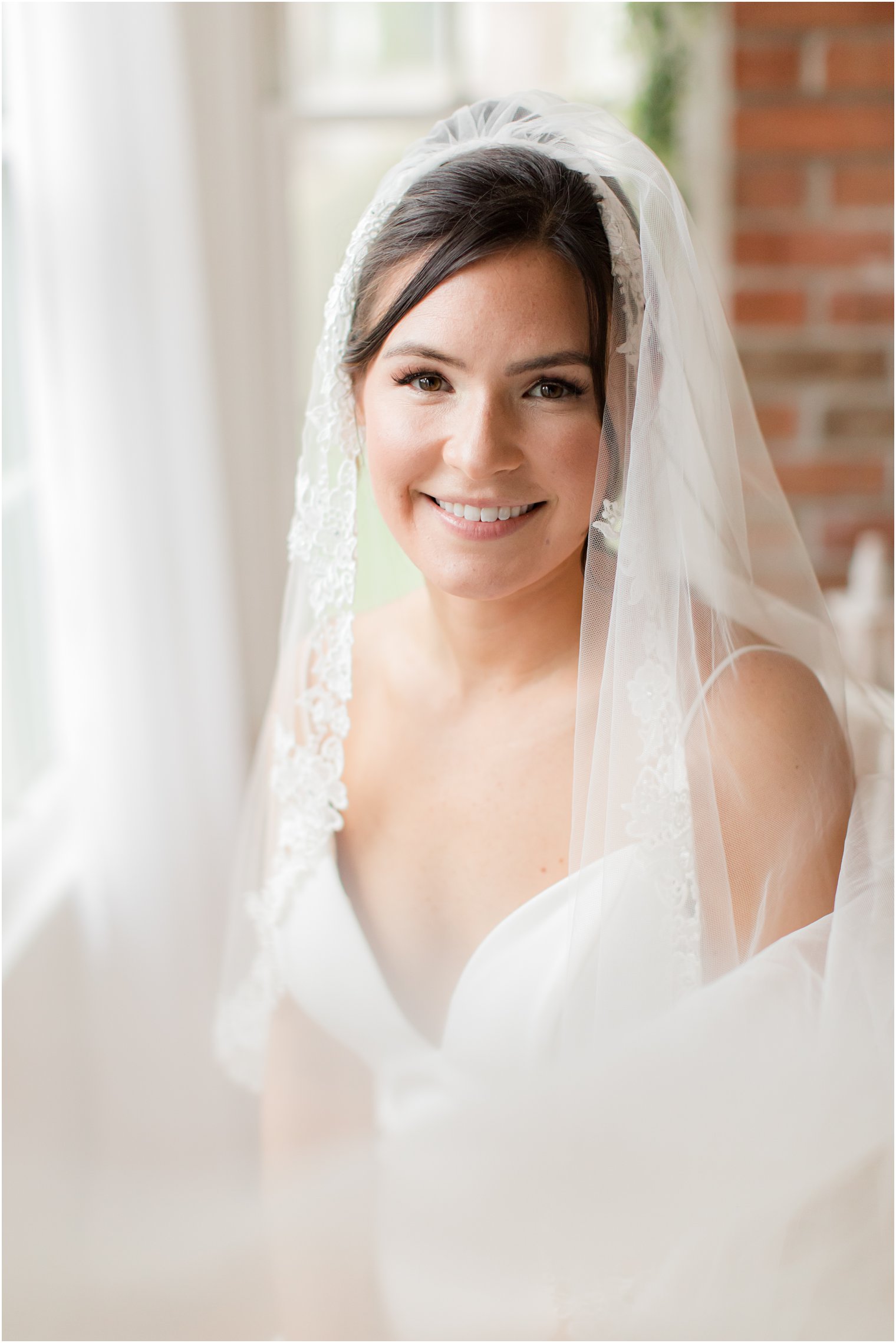 classic bridal portrait in New Jersey home