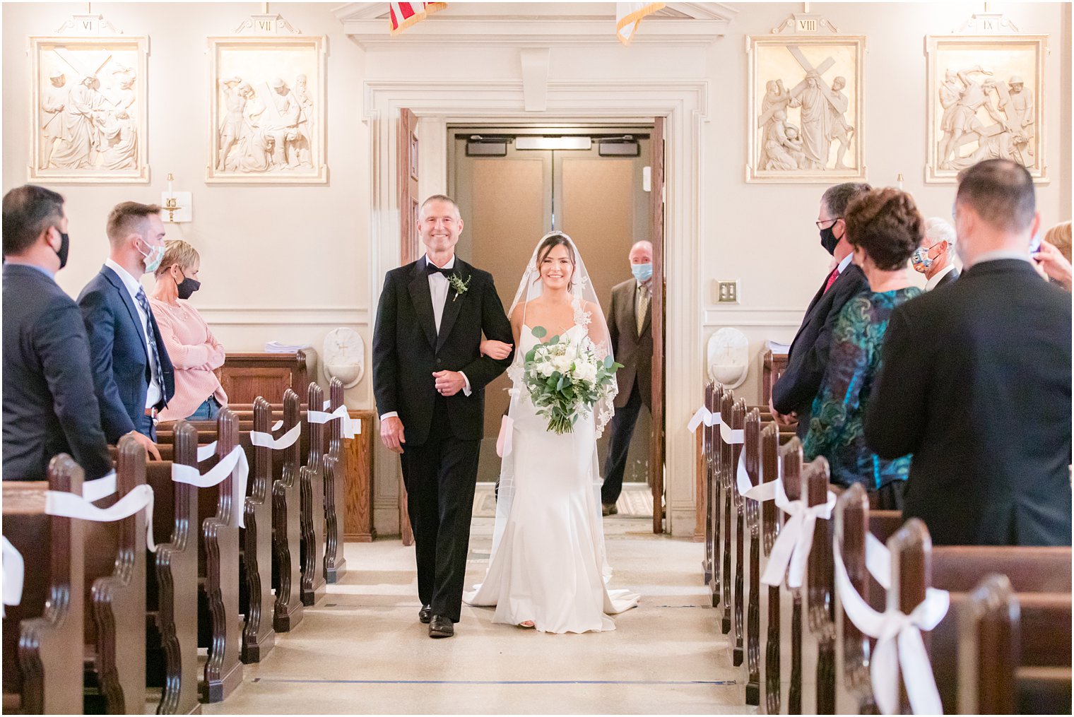 traditional church wedding at St. Catharine's Church in Spring Lake NJ