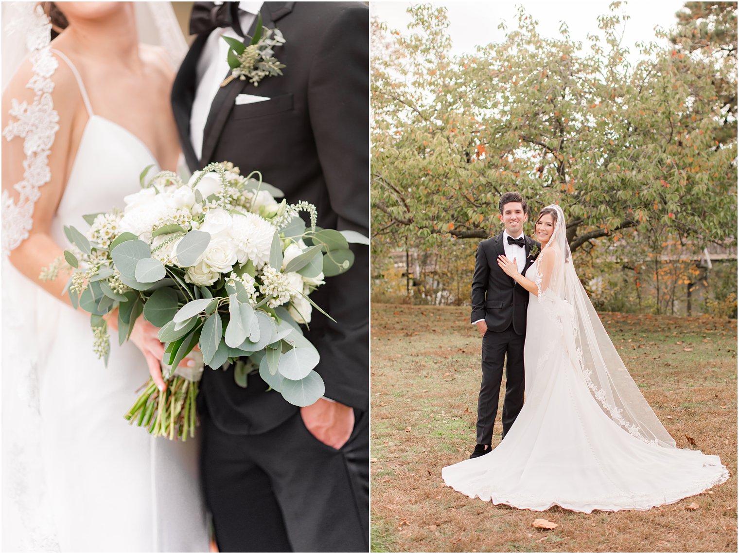 fall wedding portraits at Divine Park in Spring Lake NJ