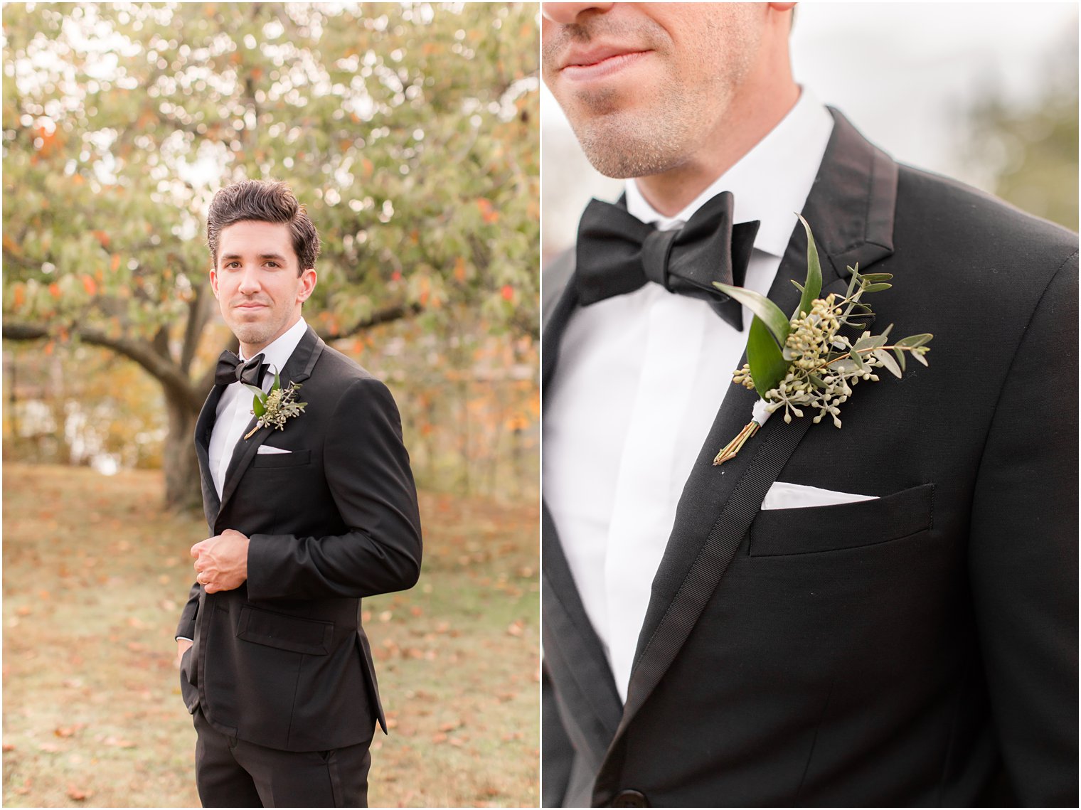 New Jersey groom poses in Divine Park