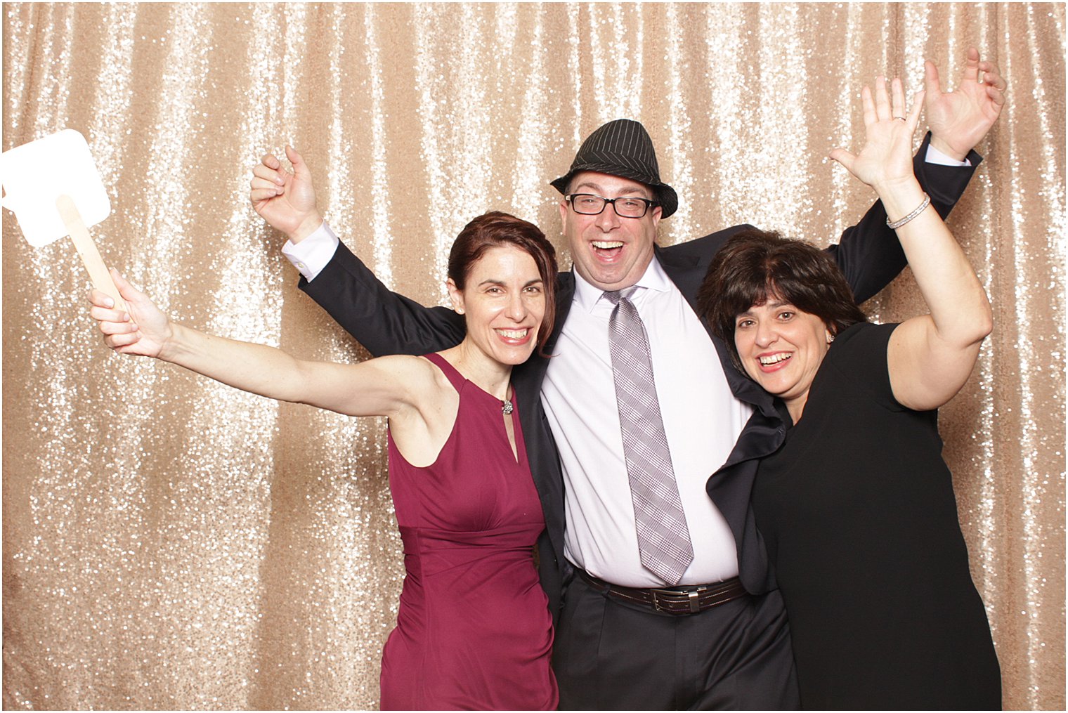 wedding guests pose in New Jersey photo booth