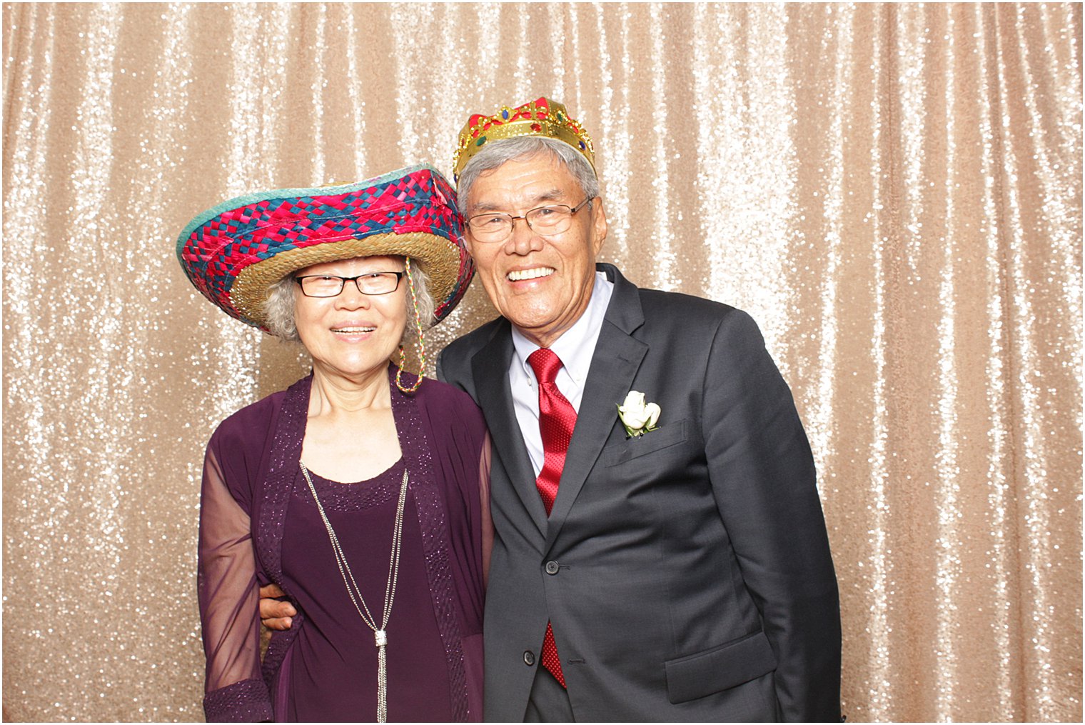 Lake Mohawk Country Club photo booth fun with wedding guests