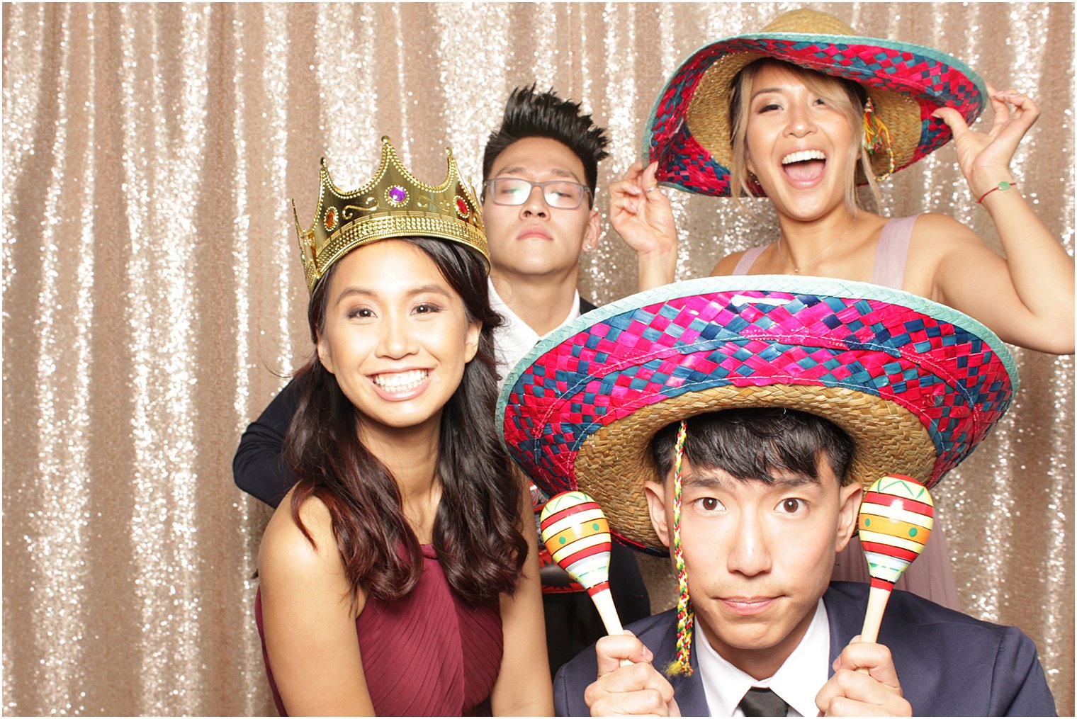 photo booth fun with sombreros and maracas