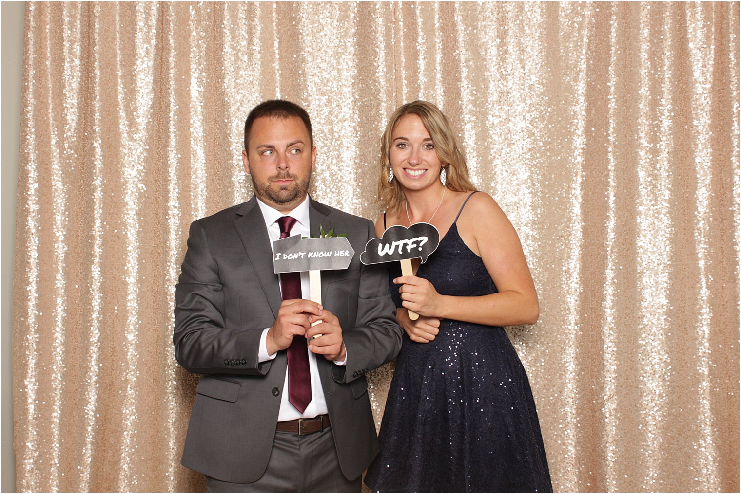 wedding guests play during New Jersey photo booth