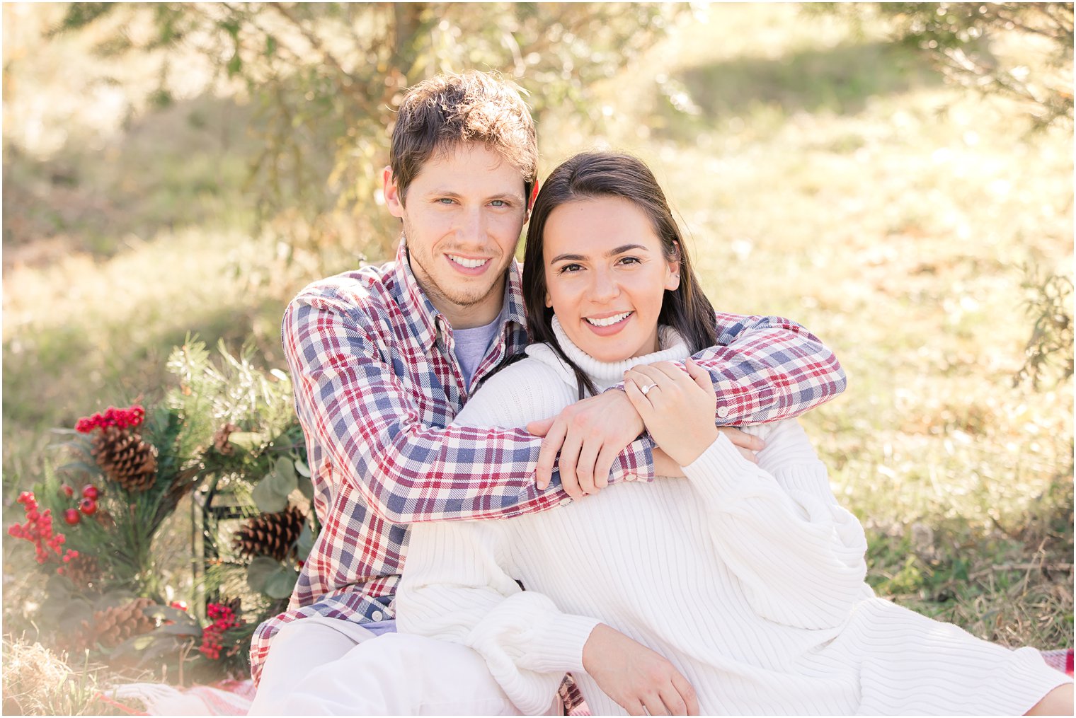 cozy Christmas Tree Farm engagement session