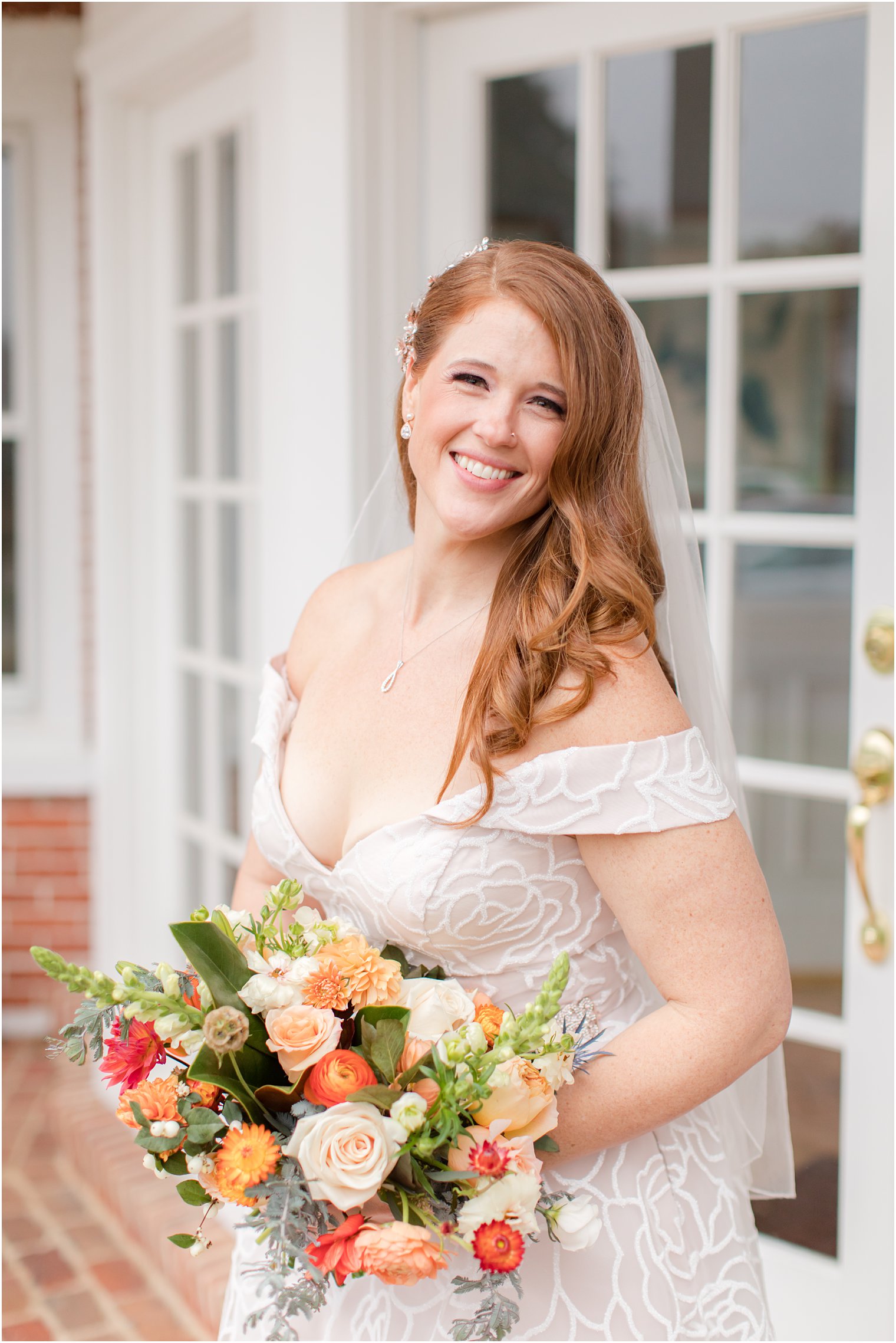 classic bridal portrait in Fairton NJ for fall wedding