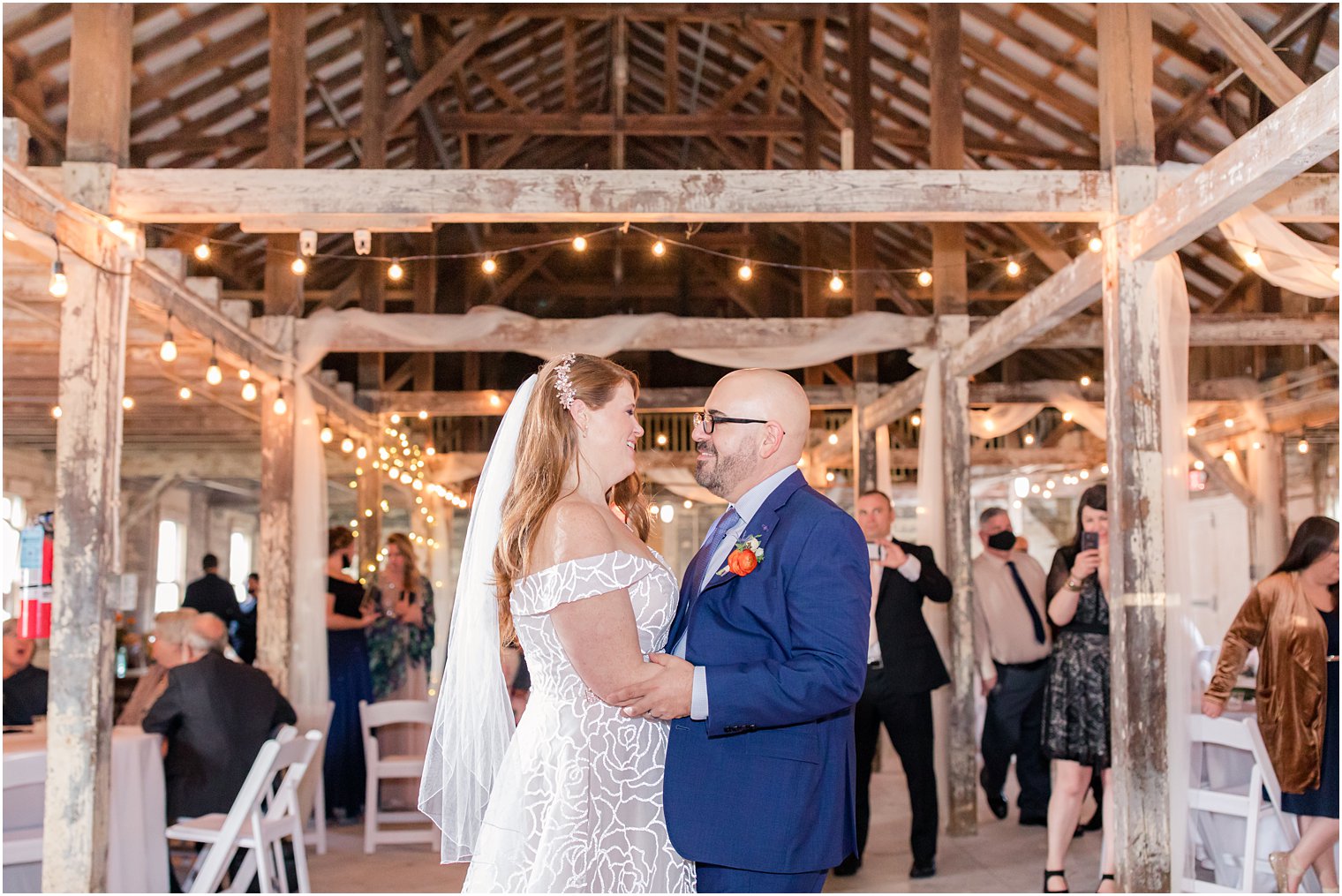 newlyweds dance during Eagle Manor wedding reception