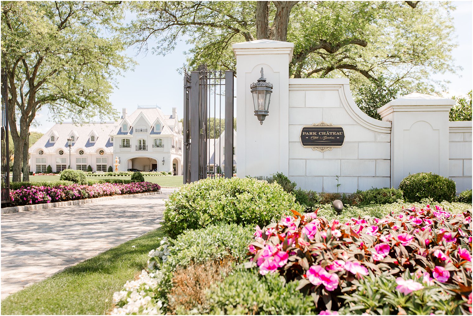 Driveway entrance to Park Chateau Estate and Gardens in East Brunswick, NJ