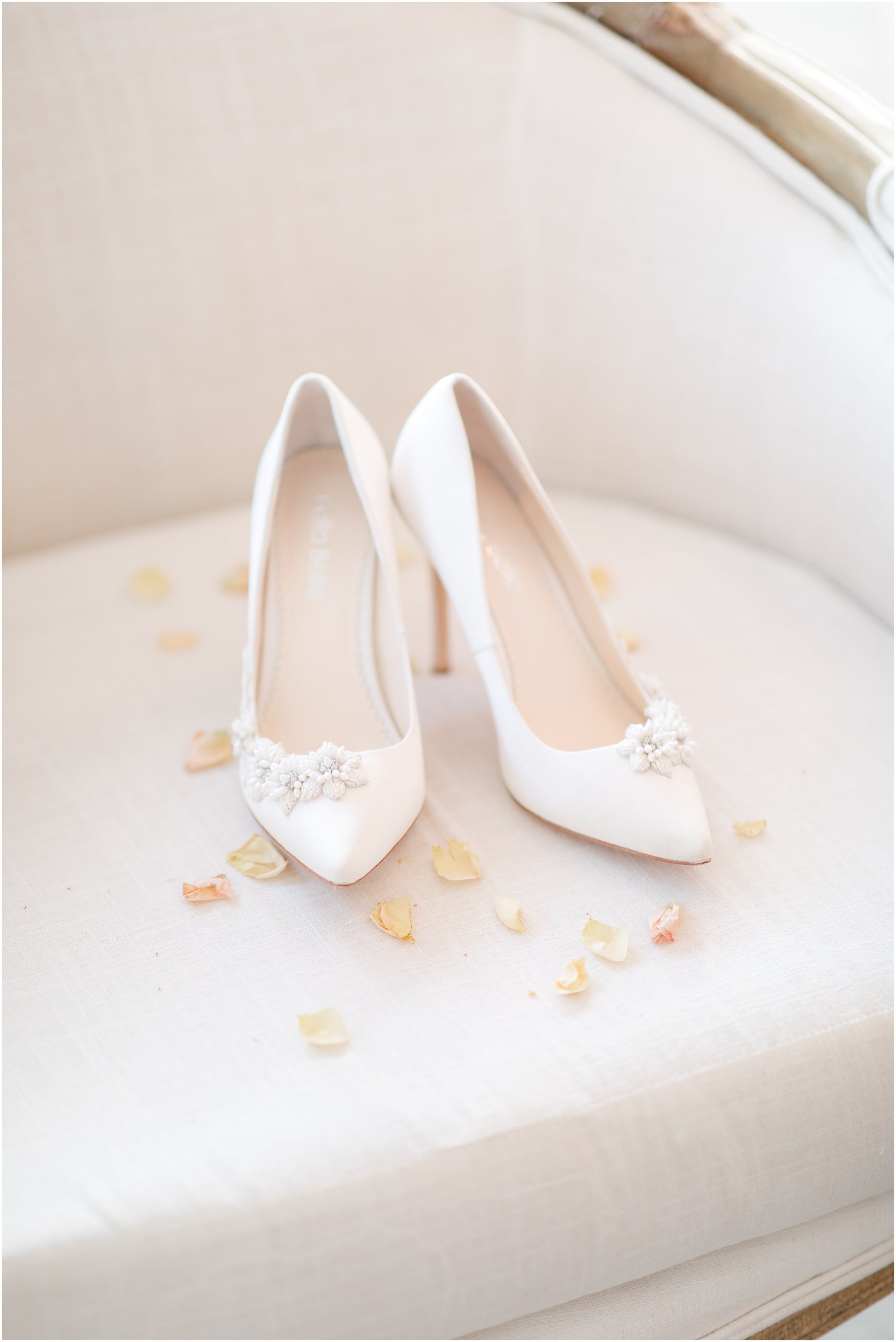 White pumps for wedding day | Park Chateau Estate and Gardens in East Brunswick, NJ