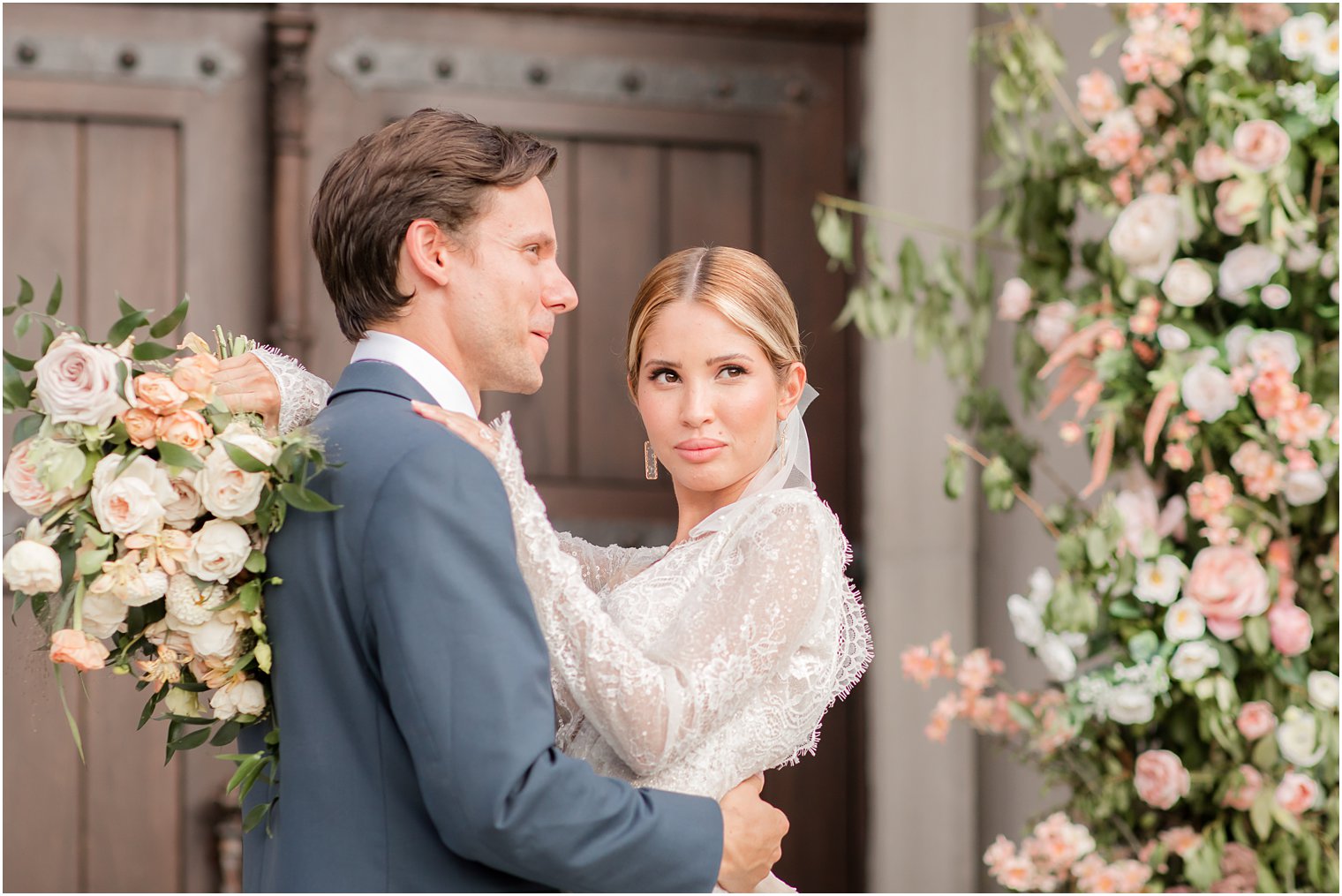 Bride and groom at Park Chateau Estate and Gardens in East Brunswick, NJ