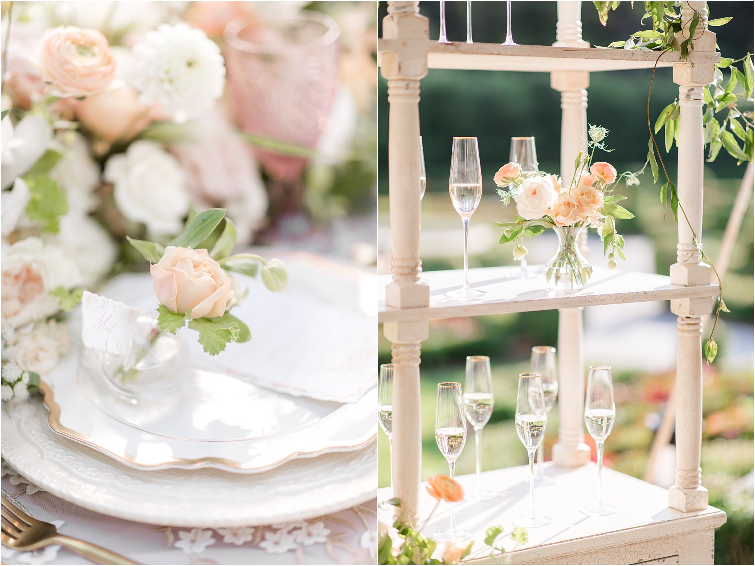 Romantic peach and cream wedding florals by Rosaspina Florist | Wedding at Park Chateau Estate