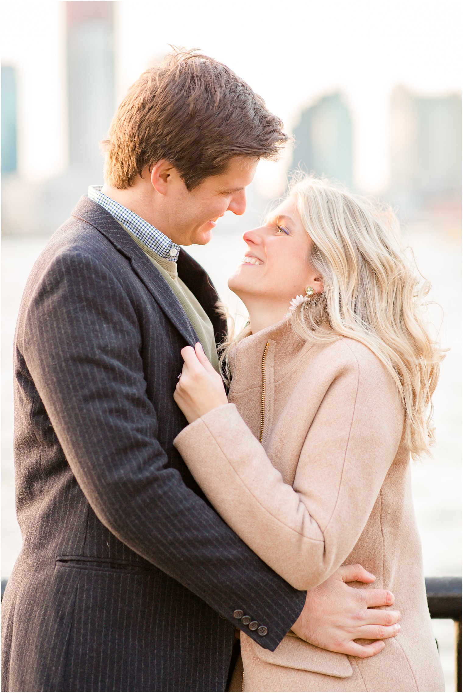 Engaged couple during the winter in NYC