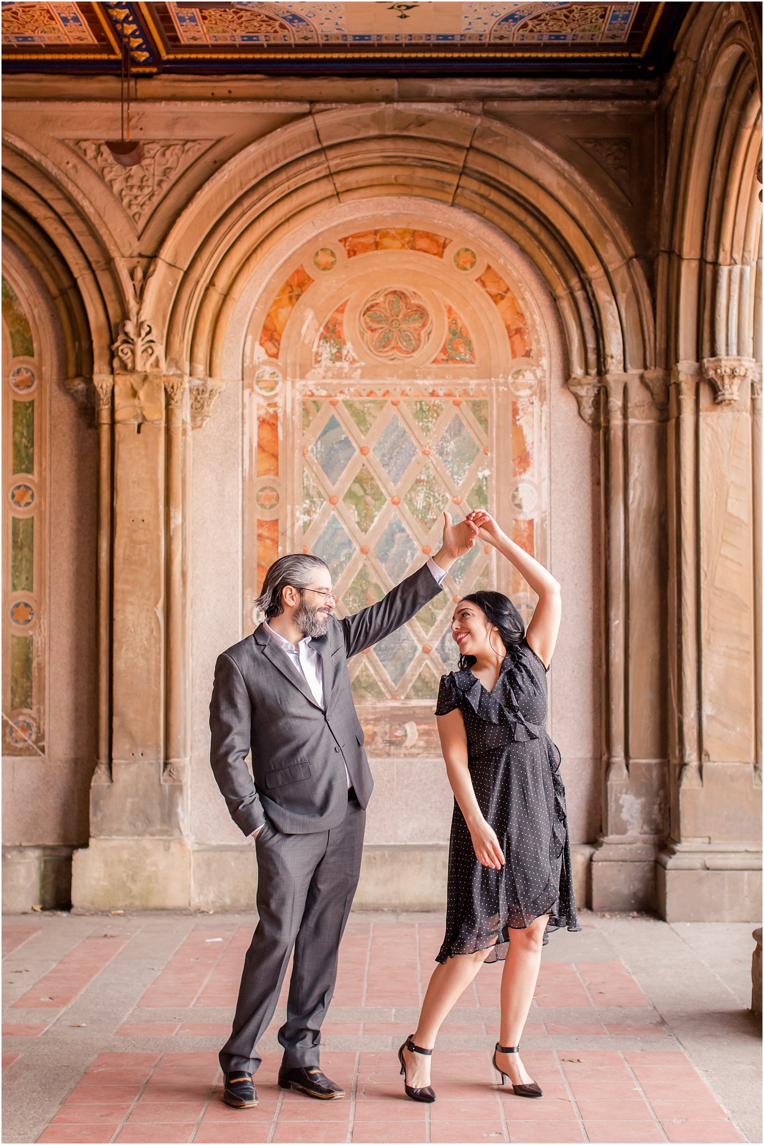 Engagement session at Bethesda Terrace