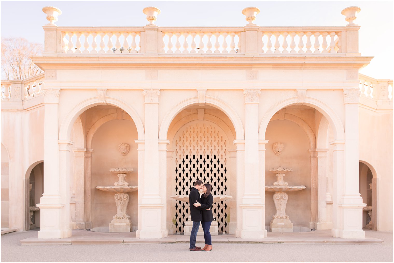 Engaged couple at Longwood Gardens in PA