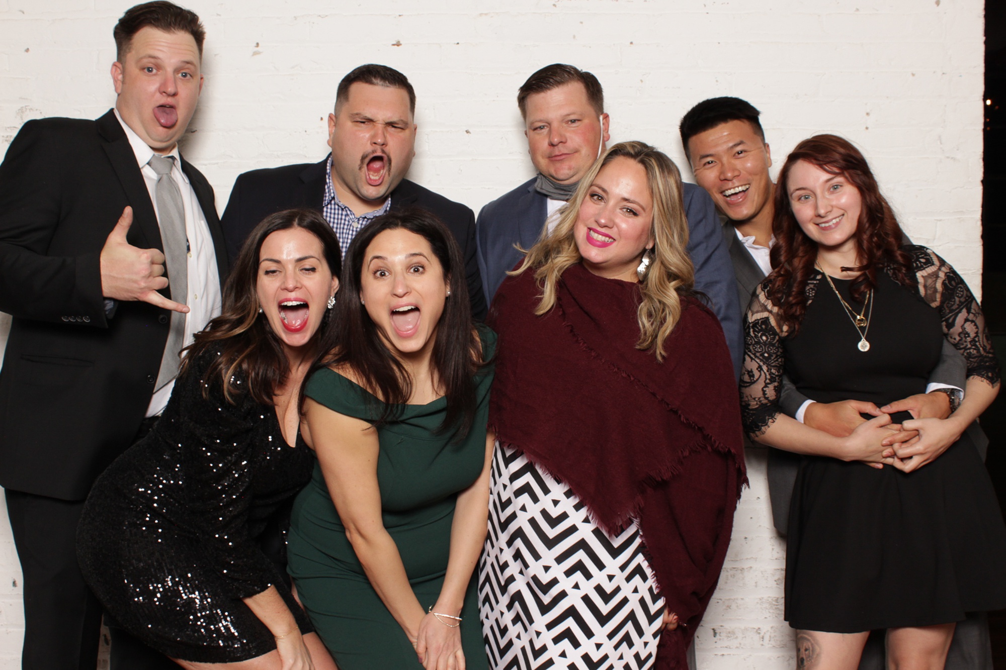 wedding guests pose together during Art Factory Studios Photo Booth