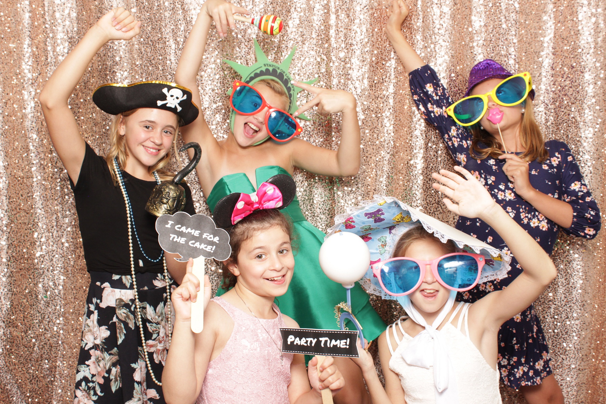 family fun in photo booth during NJ wedding reception